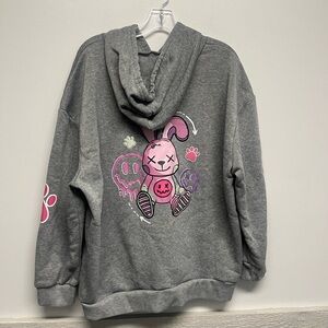 Grey Bunny Print Sweatshirt XL
